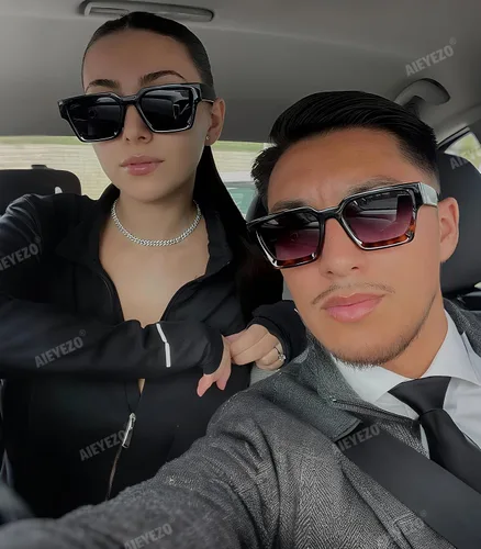 Miniatura 56 de AIEYEZO Gafas de sol cuadradas para mujeres y hombres, gafas de sol cuadradas con montura gruesa, estilo de diseñador simple