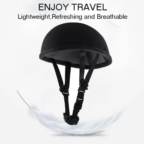 Miniatura 3 de Casco retro para jóvenes y adultos, casco clásico, medio casco, casco de motocicleta de perfil bajo, casco abierto para hombres y mujeres, aprobado