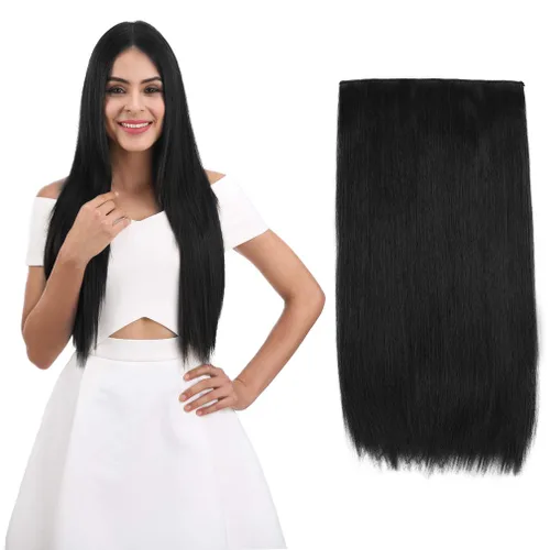 Miniatura 57 de REECHO Extensiones de cabello rubio, extensiones de una pieza con clip de 20" para mujer, extensiones de cabello sintético suave y natural con ondas