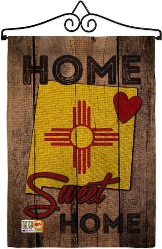 Miniatura 16 de Estado Nuevo México Home Sweet Garden Bandera Set Madera Dowel Regional USA Territorios Americanos República País Particular Área Pequeña Decorativa