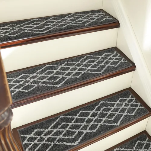 COSY HOMEER Pisadas de Escalera Suaves Antideslizantes Alfombra 28inX9in Corredores de Escalera para Interiores para Escalones de Madera, Alfombras