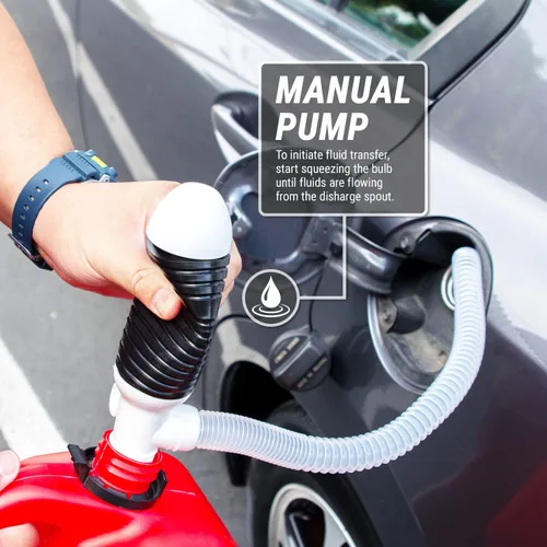 Miniatura 4 de TERA PUMP - Bomba de transferencia de combustible (Gasolina, Queroseno, Diésel, E85) Hasta 3 GPM Sifón con sistema de entrada flexible, Bomba