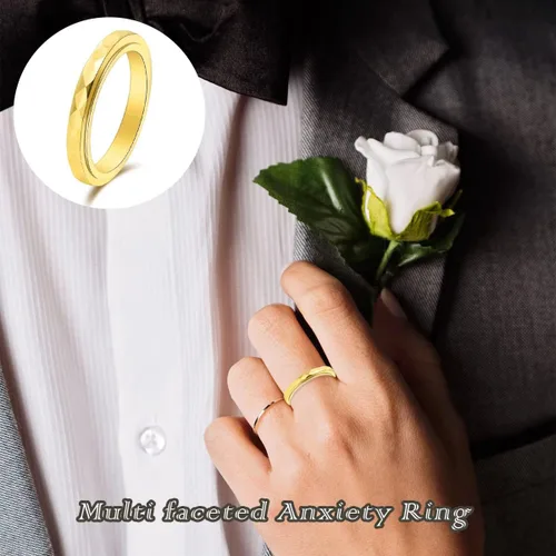 Miniatura 5 de Nanafast Anillos de ansiedad de acero de titanio de 0.118 pulgadas para mujeres y hombres, anillos multifacéticos para ansiedad, anillos giratorios