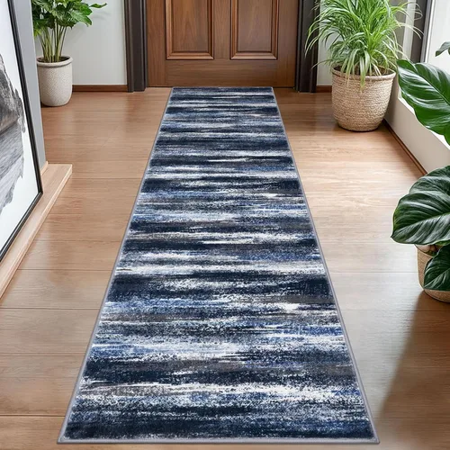 Miniatura 73 de Alfombra de pasillo moderna Lansny 2 x 6 pulgadas, alfombra de cocina lavable verde mostaza multicolor, alfombra antideslizante suave para pasillo