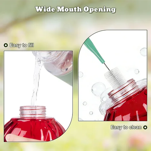 Miniatura 5 de Auslar - Comedero para colibríes, de vidrio de 26 onzas, para colgar en exteriores, a prueba de hormigas y abejas, foso de hormigas y 5 puertos
