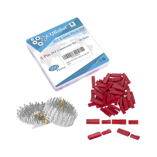 Miniatura 58 de CQRobot JST EL 4.5 mm de paso 2 pines conector electrónico IC macho, enchufes hembra carcasa y kit de terminales de crimpado en T macho/hembra. 50