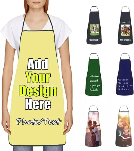 Miniatura 23 de Delantal Personalizado, Diseña Tu Propio Delantal de Cocina para Cocinar, Sube Tus Fotos Favoritas Logo, Añade Cualquier Nombre o Texto