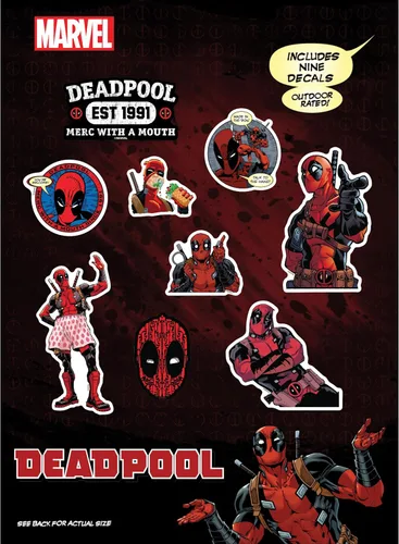 Miniatura 16 de Marvel Deadpool - Adhesivos de vinilo de Deadpool - Juego de 12 adhesivos de vinilo de Deadpool para coche, ventana, camioneta, parachoques, Paquete
