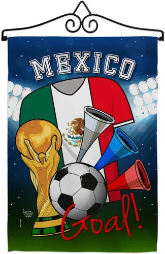 Miniatura 10 de Juego de bandera de México de la Copa del Mundo de Fútbol de México para jardín, juego de portería, pelota de fútbol, entretenimiento, actividad