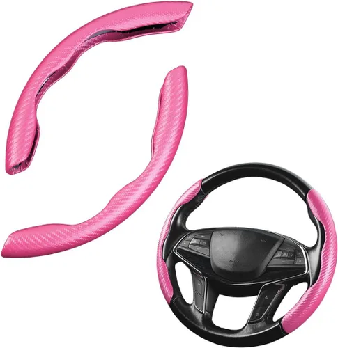 Miniatura 26 de LoyaForba Funda universal para volante de automóvil, protector universal de cuero segmentado de 15 pulgadas, antideslizante y suave, transpirable