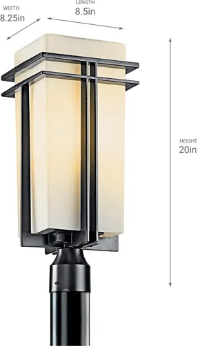 Miniatura 3 de Kichler Tremillo 49207BK - Luz exterior de 8.5 pulgadas de color negro, 1 luz exterior con cristal de ópalo grabado satinado