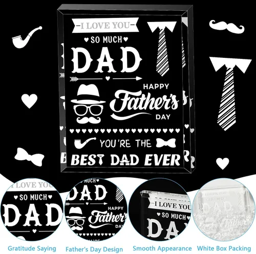 Miniatura 3 de gisgfim Regalos para papá para el Día del Padre, regalos de cristal acrílico significativo, recuerdo de papá, pisapapeles acrílico, regalo