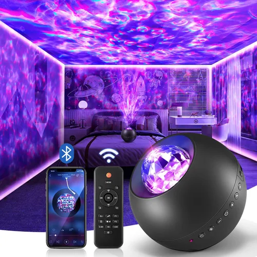 Miniatura 10 de One Fire Proyector de luces del norte, proyector de galaxia para dormitorio Más de 300 modos de iluminación, 15 ruido blanco y Bluetooth, control
