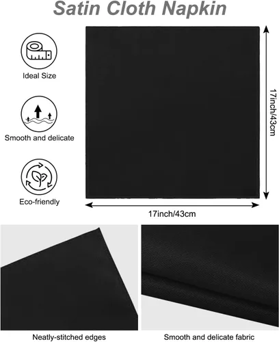 Miniatura 7 de VIJIV Juego de 12 servilletas de tela y juego de 6 anillos para servilletas dorados, 17x17 servilletas de cena de satén cuadradas con flores