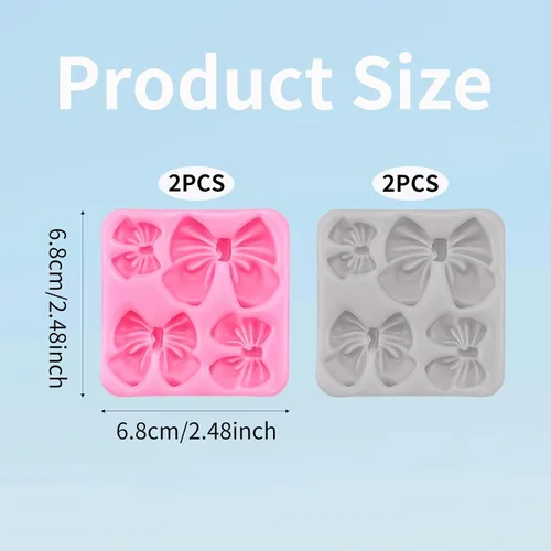 Miniatura 2 de 4 moldes de silicona para arcos para pasteles, cupcakes, chocolate, dulces, manualidades de azúcar y manualidades de resina, juego de moldes de lazo