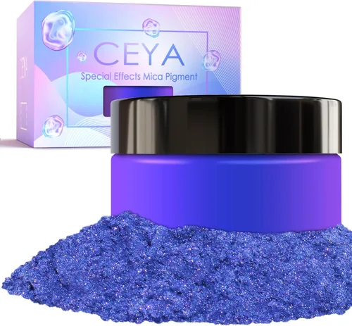 Miniatura 32 de Ceya Polvo de mica camaleón, 1.8 onzas/1.76 oz de polvo cromado Midnight Dream Chrome, pigmento de cambio de color con efecto nacarado de grado