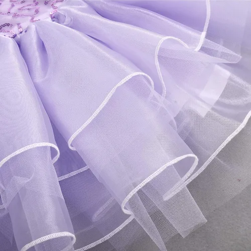 Miniatura 5 de IDOPIP Vestido de ballet con volantes y falda tutú para niñas pequeñas, con lentejuelas y flores, de 3 a 10 años