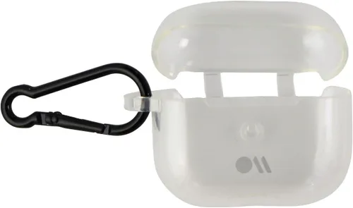 Miniatura 2 de Case-Mate Funda rígida con mosquetón negro para Apple AirPods (3ª generación), transparente