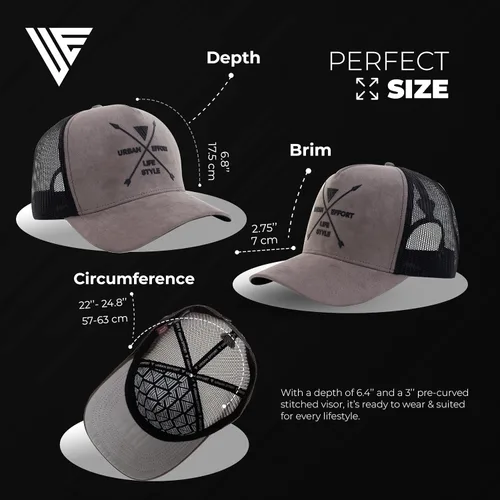Miniatura 116 de Urban Effort Gorra trasera de malla, para hombres y mujeres, gorra de béisbol de 5 paneles, gran cierre a presión para caza y senderismo