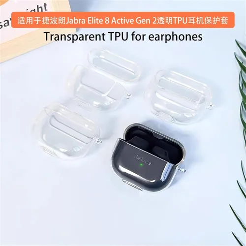 Miniatura 7 de DAYJOY Paquete de 2 fundas transparentes de TPU suave compatibles con Jabra Elite 10/Elite 8 Active/Elite 8 Active Gen 2/Elite 10 Gen 2, funda