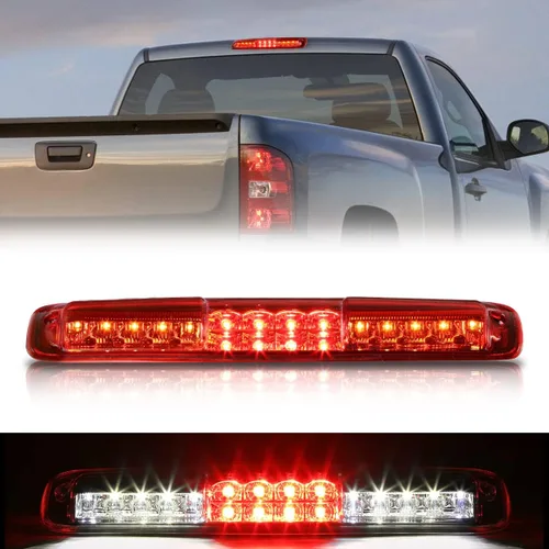 Miniatura 5 de Auto Dynasty Luz de Freno LED Cromada de Doble Fila para Tercera Posición de Montaje Alto Compatible con Silverado Sierra GMT800 99-07 Cromo