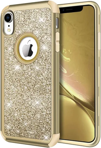 Miniatura 22 de Hython Compatible con Funda para iPhone XR, Protector Defensor de Cuerpo Completo de Servicio Pesado con Purpurina Brillante Reluciente, Carcasa