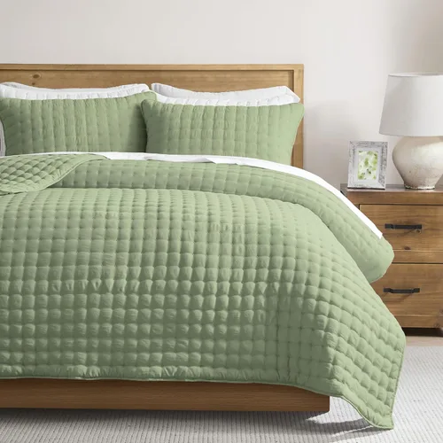 Miniatura 23 de WDCOZY Juego de ropa de cama tamaño individual con funda de almohada, colcha suave y ligera, edredón acolchado y fino para todas las estaciones, 2