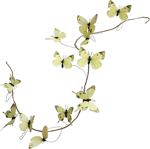 Miniatura 13 de Guirnalda de mariposa artificial, enredaderas decorativas de mariposa falsas, decoración colgante de mariposa única en 3D para pared del hogar, Azul