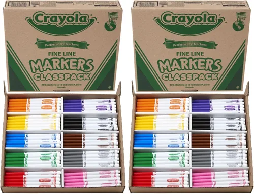 Miniatura 10 de Marcadores de línea fina Crayola, paquete de 200 unidades, marcadores a granel para niños para preescolar, jardín de infantes, aulas de primaria