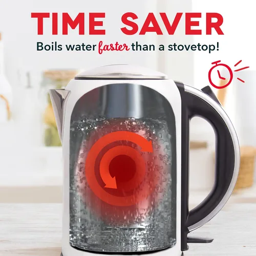 Miniatura 3 de Dash Rapid Kettle - Hervidor eléctrico de 1.7 L para agua hirviendo, hervir rápido de 1500 W, apagado automático, tapa de apertura suave, mango