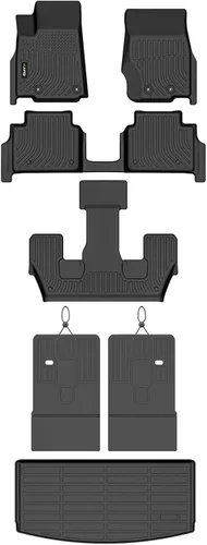 Alfombrillas y revestimiento para maletero para Jeep Grand Cherokee L 2021-2025 (6 pasajeros, sin consola central) con respaldo, revestimientos para