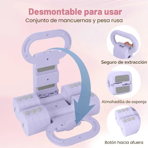 Miniatura 2 de kisnbld Juego de mancuernas ajustables de 2, juego de 4 en 1 de pesas libres para mujeres con ajuste rápido, cada juego de pesas de mano de 2 libras