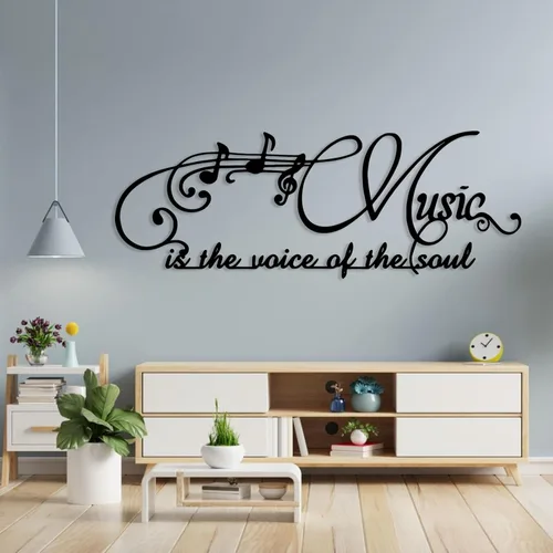 Miniatura 2 de OSTCAL Arte musical de pared de metal, decoración musical de pared, notas musicales, arte de pared de palabras, decoración de palabras de metal
