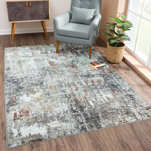 Miniatura 15 de Bloom Rugs Alfombra de pasillo lavable antideslizante de 12 pies – Beige/rosa moderno geométrico para entrada, pasillo, baño y cocina