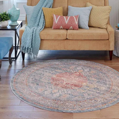 Miniatura 12 de Unique Loom Noble Collection - Alfombra de área tradicional, envejecida, vintage, geométrica, con borde (2' 2 x 3' 0 rectangular, azul/beige)