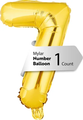 Miniatura 22 de Restaurantware-Balloonify Globo de Número de 16 Pulgadas, 1 Globo Digital para Fiesta - Número 5, Auto-Sellado, Acabado de Mylar de Folio Dorado, Oro