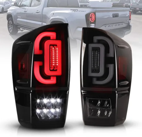 WOLFSTORM Luz trasera LED Compatible con Toyota Tacoma 2016-2023 con señal de giro secuencial y diseño de luz diurna, reemplazo de lámpara trasera