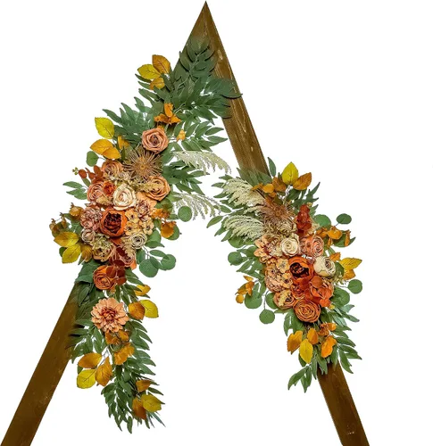 Miniatura 25 de Lisuun Flores de arco de boda, flores artificiales para decoración, guirnalda de flores grandes para estilos bohemios, decoración floral