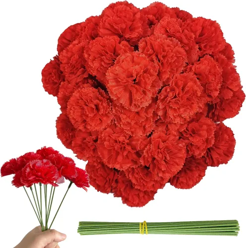 Miniatura 13 de Cabezas de flores de caléndula a granel, 50 unidades, flores artificiales de caléndula de seda para decoración del hogar, Diwali, corona