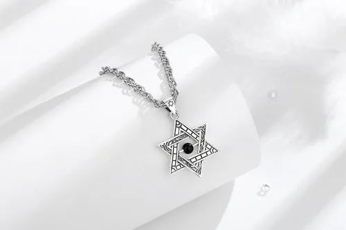 Miniatura 43 de CELESTIA Colgante de plata de ley 925, anillos de tetragrammaton, collar masónico, joyería de pentagrama para mujeres y hombres