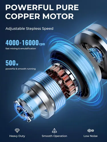 Miniatura 2 de Licuadora de inmersión comercial Mezclador de mano Mezclador de velocidad variable resistente 4000-16000RPM con eje extraíble de 20 pulgadas
