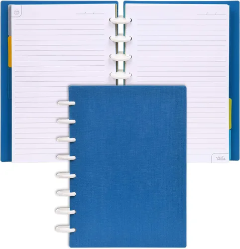 Miniatura 14 de Talia - Cuadernos de notas con tapas, planificador, personalizables, (Azul de Verano, Junior (5.5 pulgadas x 8.5 pulgadas)) Azul verano