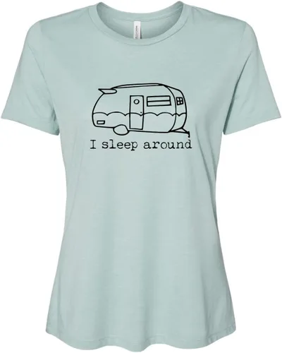 Miniatura 19 de Cute Women's Screen Printed Crew Neck Tee, Shirts With Sayings, Dusty Blue or Olive