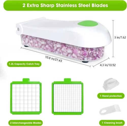 Miniatura 3 de LHS procesador manual de alimentos, picadora grande de verduras, 1004ML, picadora de ajo y cebolla con cuerda para verduras, ensalada, frutas, Blanco