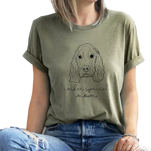 Miniatura 5 de Verita Culture Cocker Spaniel Mama Graphic T-Shirt Women Dog Mom Owner Gift T-Shirt New Puppy Adoption T Shirt White