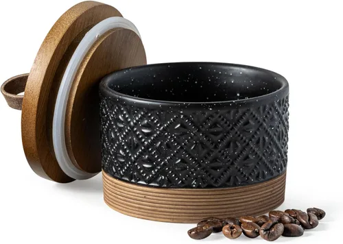 Miniatura 19 de Miamolo Botes de cerámica para café Contenedores de cocina para almacenamiento de alimentos para especias, azúcar, bolsas de té, botes apilables