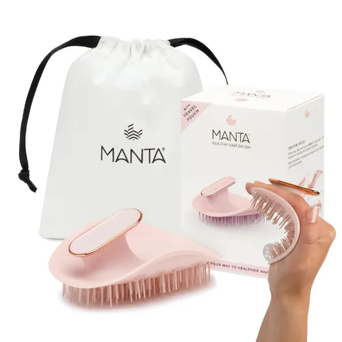 Manta Cepillo de pelo original antiroturas – Cepillo desenredante suave para cabello húmedo y seco, cepillo flexible para todo tipo, cuidado del rosa