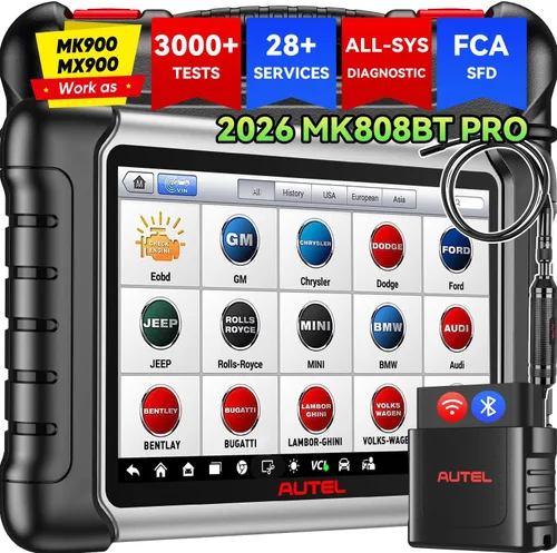 Autel Escáner MaxiCOM MK808BT PRO: Actualización 2026 de MK808S MX808S MK808Z Herramienta de diagnóstico bidireccional, 2.0 BT Ver. de MK900 MX900