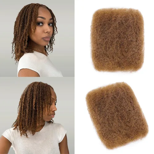 Miniatura 24 de BLL Afro Kinkys - Cabello humano a granel, 100% cabello humano para mini torsión, trenzas, extensiones de rastas, cabello rizado afro, color negro a