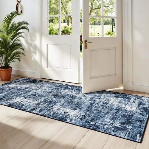 Miniatura 16 de Rugflix Alfombras de área de 8 x 10 pies para sala de estar, alfombra grande lavable, resistente a las manchas, pelo bajo, alfombra oscura moderna